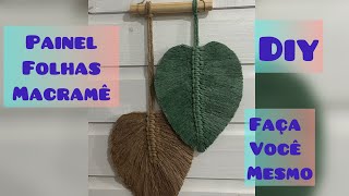 Painel folhas de macramê boho decoração [upl. by Adamina]