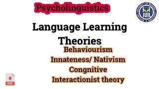 Language learning theories [upl. by Janie679]