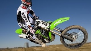 2009 Kawasaki KX450F  450MX Shootout  MotoUSA [upl. by Einapets200]