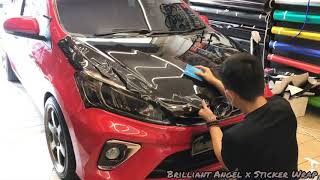 Ceramic Carbon Wrap Front Bonnet Myvi 2018 [upl. by Ehsom]