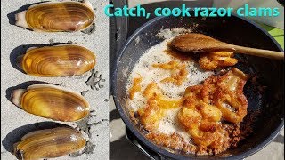 Catch and cook razor clams  Oregon [upl. by Nodaj]