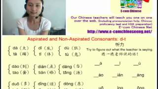 Online Chinese Pronunciation Guide 62 Aspirated and NonAspirated Consonants dt [upl. by Zullo]