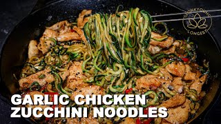 Garlic Chicken Zucchini Noodles  How to Cook amp Avoid Watery Zucchini Noodles [upl. by Cardon116]