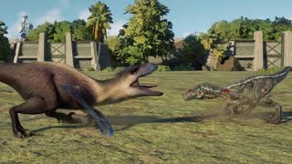 Jurassic World Evolution 2 Utahraptor vs Velociraptor [upl. by Kinimod]