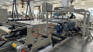 Twin screw extrusion cast film line for UHMWPE Lithium battery diaphragm [upl. by Eenahs]