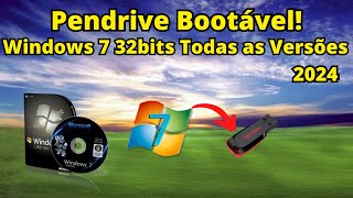 Pendrive bootável Windows 7 6432 bits todas versões 2024 atualizado [upl. by Philips562]