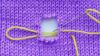 Magical Way to Repair a Hole in a Knitted Sweater [upl. by Joseito773]