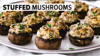 STUFFED MUSHROOMS  the best vegetarian recipe for Thanksgiving amp Christmas [upl. by Llennej]