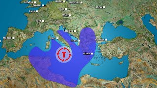 Unwetterzone Mittelmeer Starkregen Fluten und Erdrutsche [upl. by Hamforrd]