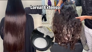 How to Hair smoothingStraightning Extenso Permanent Hair Straightening With Loreal Xtenso [upl. by Gifferd]