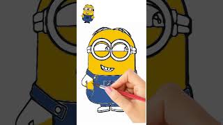 Minions Coloring Sketch Drawing drawing animation bedtimestories minionstory [upl. by Synn]