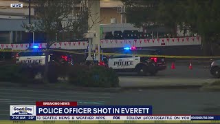 Police officer shot in Everett suspect dead  FOX 13 Seattle [upl. by Sheeran416]