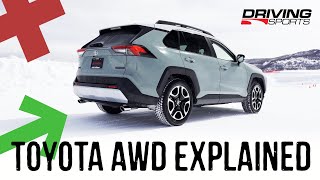 Toyota AWD Explained and Tested 2019 RAV4 Highlander Prius AWD [upl. by Idorb]