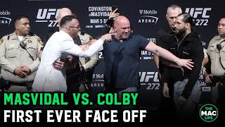 Colby Covington vs Jorge Masvidal First Face Off  UFC 272 Press Conference [upl. by Joletta]