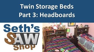 Headboard build for twin storage bed [upl. by Nonnek162]