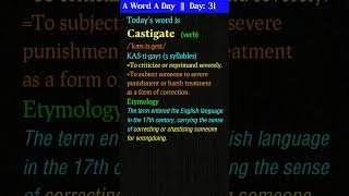 quotCastigatequot  Meaning Etymology Usage  English Speaking Made Easy vocabularybuilding vocabulary [upl. by Nodab627]