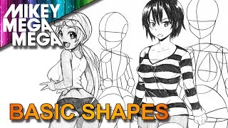 How To Draw Sexy Anime Girls From Basic Shapes  REAL TIME TUTORIAL  MIKEY MEGA MEGA [upl. by Nicolette]