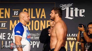 THE LAST EMPEROR RETURNS FEDOR EMELIANENKO VS MATT MITRIONE FULL WEIGH IN amp FACE OFF VIDEO [upl. by Lahsram27]