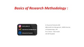 Basics of Research Methodology by Dr Ravula Sai Prashanth [upl. by Ajar]