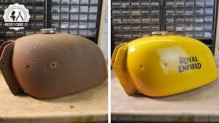 Rusty Motorcycle Fuel Tank Restoration [upl. by Dajma]