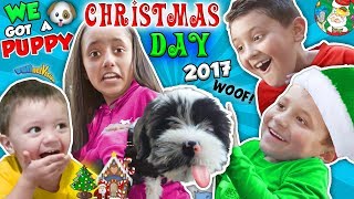 CHRISTMAS DAY TEARS of JOY 🎁 NEW PUPPY FUNnel Fam Holiday Vlog [upl. by Einahpet]