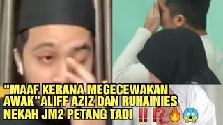 ALIFF AZIZ MOHON MAAF TERBVKA PADA BELLA ASTILLAH DAN UMUM SUDAH MENIKAH DENGAN RUHAINIES JM2 TADI⁉️ [upl. by Chadburn34]