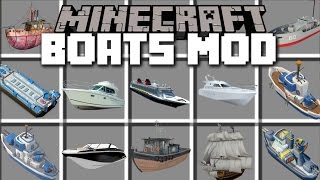 Minecraft BOATS MOD  TRAVEL AROUND WITH PIRATE BOATS AND OTHER SHIPS Minecraft [upl. by Janella]