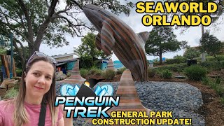 SeaWorld Orlando Penguin Trek Roller Coaster  General Park Construction Update 3624 [upl. by Neveda251]