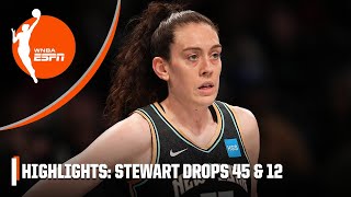 Breanna Stewart sets Liberty SCORING RECORD in just her second game for New York 😱 45 PTS amp 12 REB [upl. by Lyrem591]