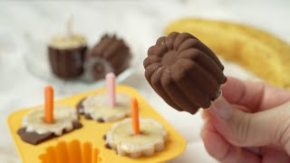 Caneleshaped Chocolate Banana Popsicle セリアのカヌレの型でチョコバナナアイスキャンディー [upl. by Lewes367]