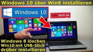 Windows 8 löschen  Windows 10 installieren mit Win8 Key aktivieren  Platte formatieren [upl. by Shadow583]