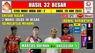 Hasil Syed Modi India 2023 Hari Ini Day 2 R32  SHESAR Kalah  2 MS Malaysia Menang [upl. by Ahsinrat]