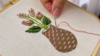 Hand Embroidery  How to embroider a rose  stumpwork malinagm [upl. by Mcafee926]