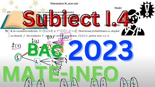 Bacalaureat 2023 Mate Info Model Soluții Explicate Subiect I4 [upl. by Rayner]