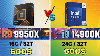 R9 9950X VS I9 14900K VS R9 7950X VS R5 9600X GAMING TEST 9000 Series benchmark 9950x ZEN5 [upl. by Nyrahtak]