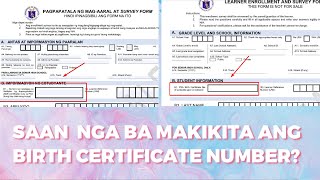 SAAN MAKIKITA ANG PSA BIRTH CERTIFICATE NUMBER  WHERE IS BIRTH CERTIFICATE NUMBER LOCATED [upl. by Esylla]