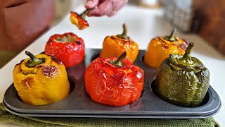 How to Make Healthy Stuffed Bell Pepper  Easy Dolma Recipe [upl. by Ettennahs]