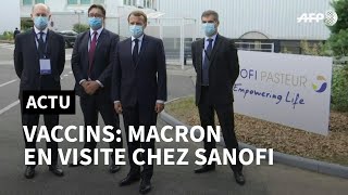 Macron arrive chez Sanofi à Lyon pour soutenir la production de vaccins  AFP [upl. by Imat500]