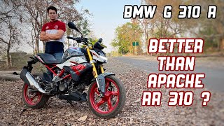 2022 BMW G 310 R Review  Any Better Than TVS Apache RR 310 [upl. by Rolyak]