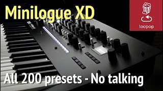 Korg Minilogue XD All 200 Factory Presets  No talking [upl. by Eeramit]