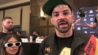 Mike Perry responds to Julian Lane threatening his family at BKFC Press Conference [upl. by Hawkie791]