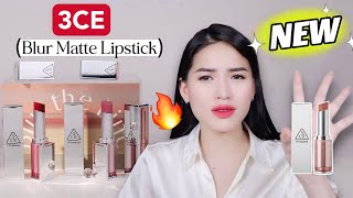 Review BST SON MỚI NHẤT 3CE Blur Matte Lipstick  Ha Linh Official [upl. by Bartie]