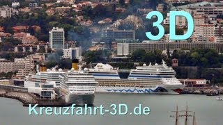 3DVideo AIDAsol trifft Costa Serena und Costa neo Romantica erst bei Teneriffa dann bei Madeira [upl. by Fredella]