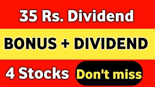 4 Stocks Declared High Dividend Bonus  X date 20th September [upl. by Anniroc]