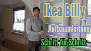 Ikea Billy Regal aufbauen  Oxberg Türen zusammenbauen und einhängen einstellen [upl. by Yenatirb]