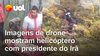 Presidente do Irã morre Destroços de helicóptero são registrados em vídeo de drone após acidente [upl. by Alek]