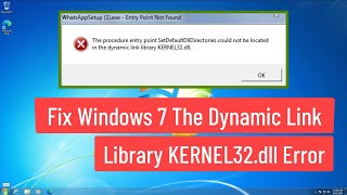 Fix Windows 7 The Dynamic link library KERNEL32dll Error [upl. by Almeda]