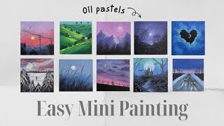 15 Easy Oil Pastel Landscape Painting Tutorials for Beginners Vol 1 [upl. by Maryjo544]