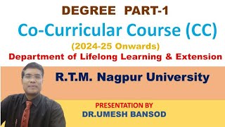 Co Curricular Courses by Lifelong Learning amp Extension of RTM Nagpur University [upl. by Devin875]