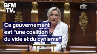 Le discours intégral de Marine Le Pen à lAssemblée nationale [upl. by Birchard]